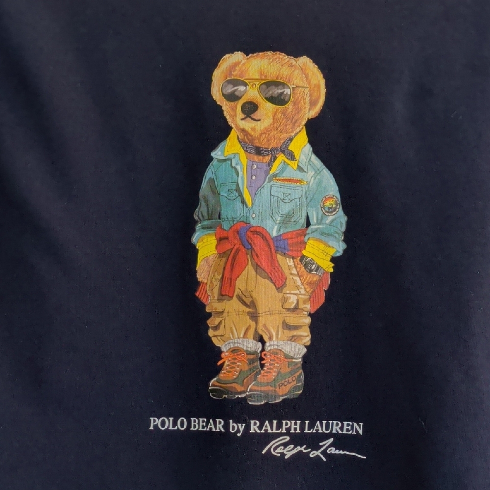 NWT Polo Bear by Ralph Lauren Iconic polo Bear Fleece Sweatshirt Big Boy Size L - Picture 2 of 5